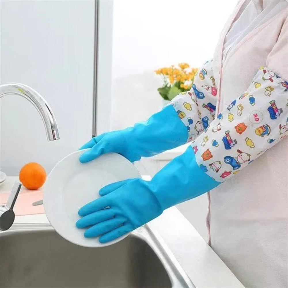 Long Waterproof Rubber Cleaning Gloves